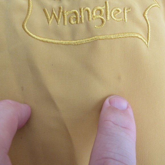 Vtg Authentic Wrangler Western Shirt Large Gold Pearl Snaps Line Dancing Rodeo - Picture 11 of 13